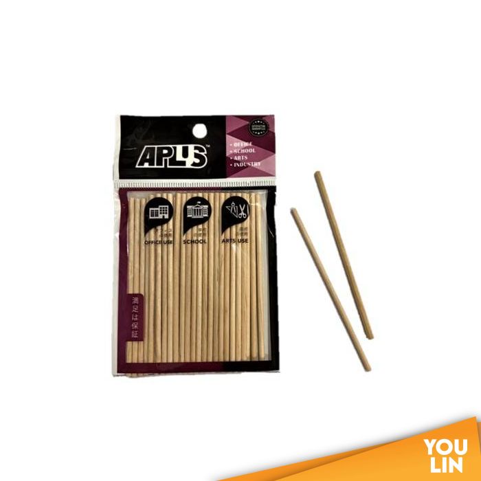 APLUS Round Wood Stick 10cm 40pcs - Plain