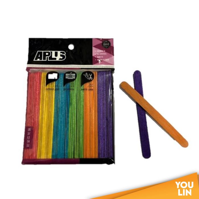 APLUS Pine Wood Stick 11.4cm 50pcs - Colour