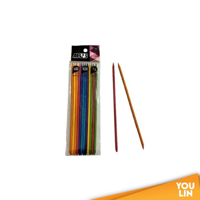 APLUS Round Wood Stick 17.5cm 12pcs - Colour