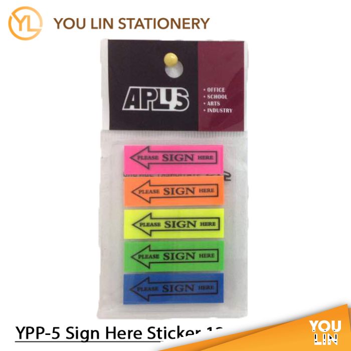 APLUS YPP-5 12.5MM X 44MM Sign Here Film Index 