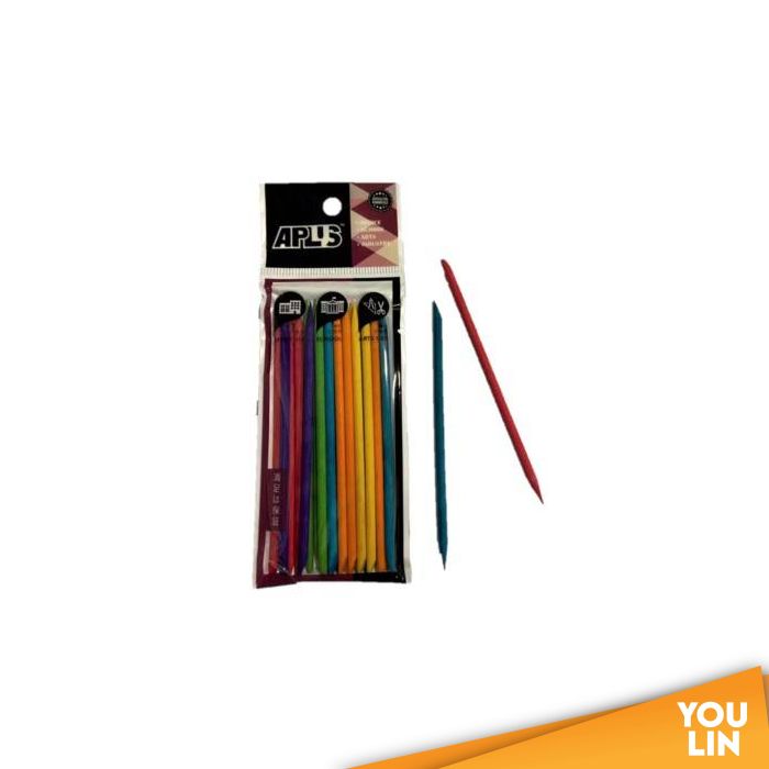 APLUS Round Wood Stick  11.4cm 20pcs - Colour