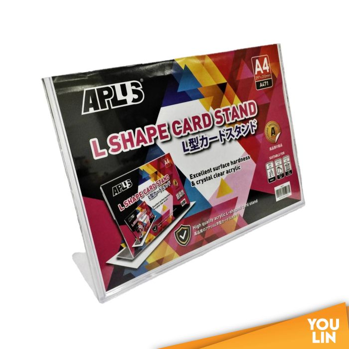 APLUS A471 Horizontal A4 L Shape Acrylic Card Stand / Brochure Stand