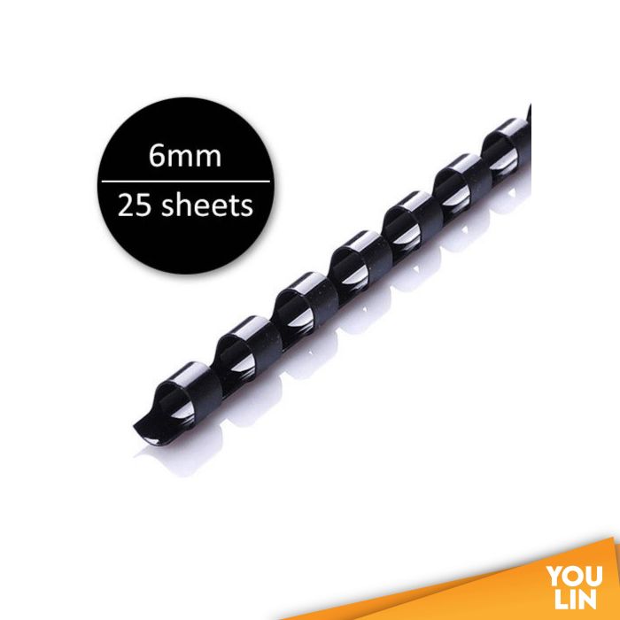 APLUS 6MM Binding Comb - Black 100'S