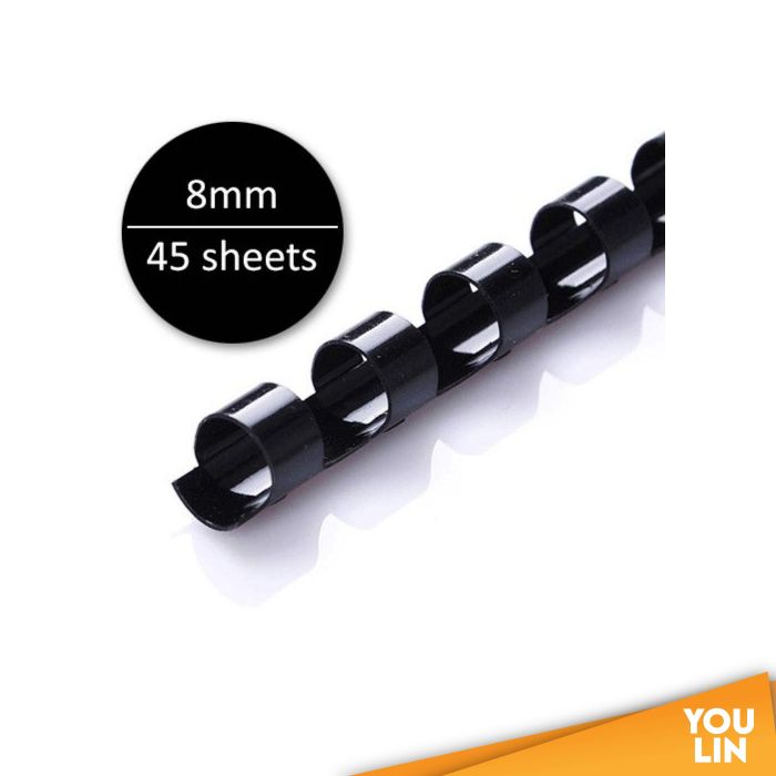 APLUS 8MM Binding Comb - Black 100'S