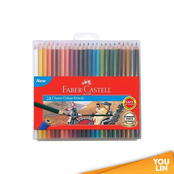 Faber Castell 115884 24L Classic Colour Pencil+1PC Tri-Grip 2B