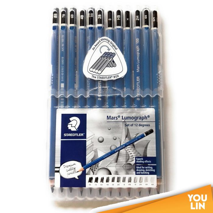 STAEDTLER 100-S C12 Mars Lumograph Pencil Set of 12 Degrees