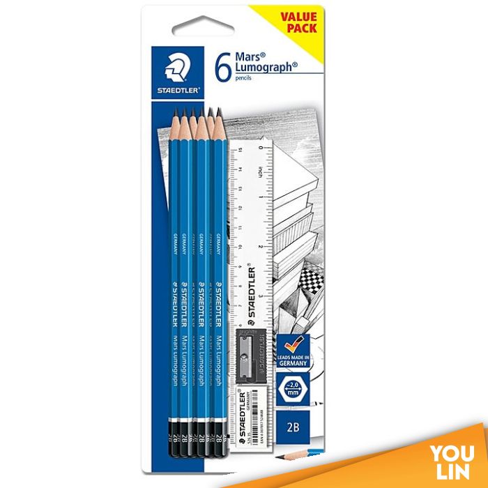 STAEDTLER 130462BBK610 Norica 2B Pencil Set + Era + Spr