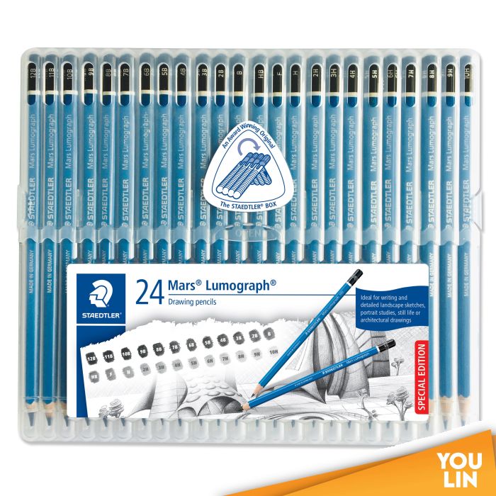 STAEDTLER 100 TB24 Mars Lumograph Pencil Box of 24 Degrees