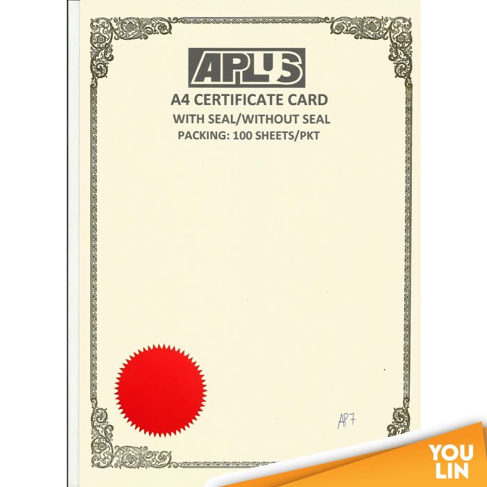 APLUS A4 160gm Certificate Card V/Seal - APS7