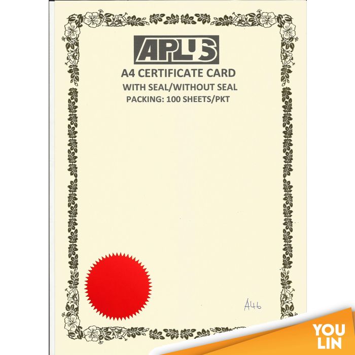 APLUS A4 160gm Certificate Card V/Seal - AS46