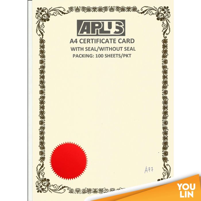 APLUS A4 160gm Certificate Card V/Seal - AS77