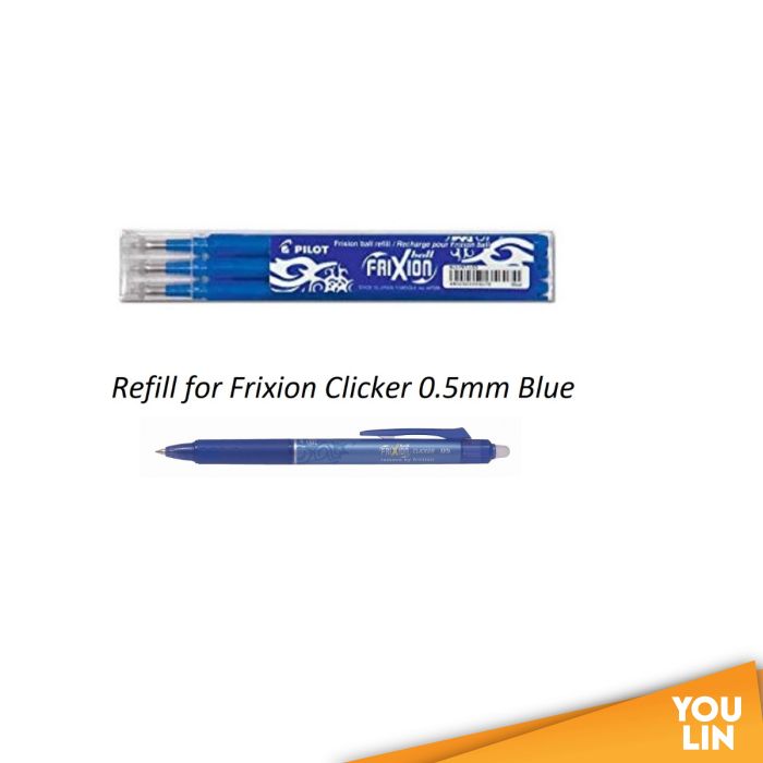 PILOT Frixion Ball Slim Refill 0.5MM - Blue 3'S/Pkt