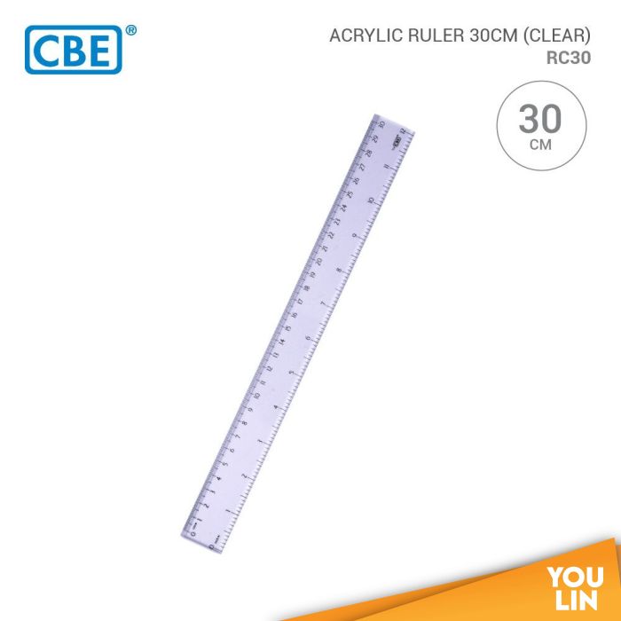 CBE RC30 Acrylic Ruler 30CM - Clear