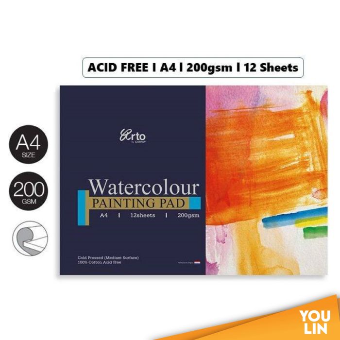 Arto CR36253 A4 200GSM Watercolour Paper 12'S