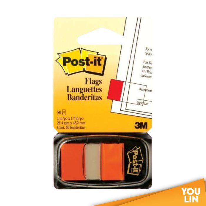 3M Post it Tape Flags 680-4 (Orange)