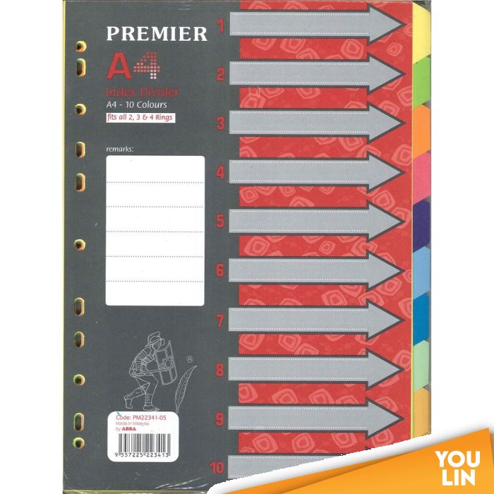 Premier 22341-05 10 Colour Index Divider