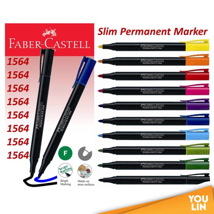 Faber Castell Slim Permanent Fine Marker 1564 - Fine Bullet Tip (Per Pcs)