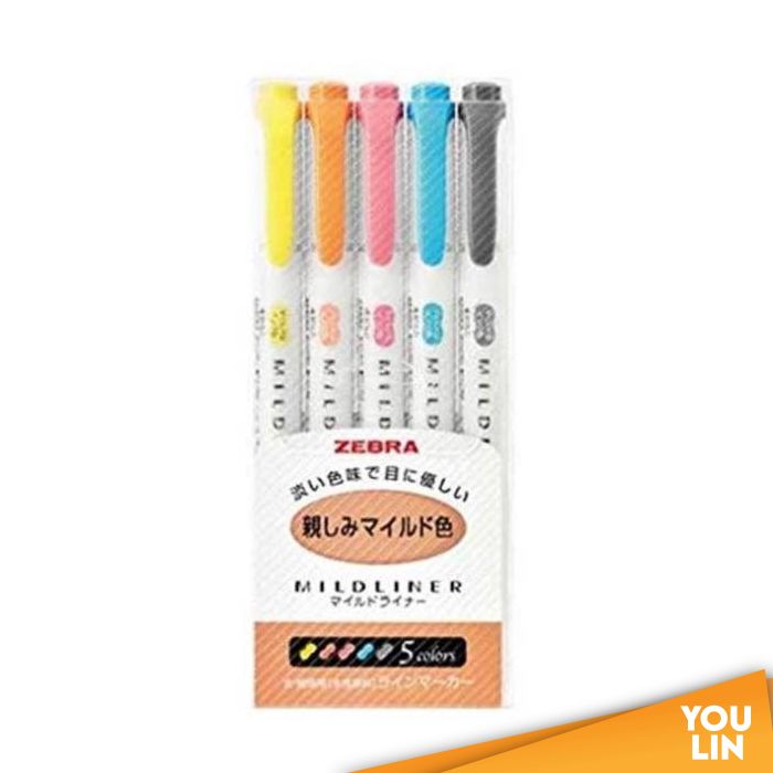 Zebra WKT7-N-5C Mildliner Highlighter 5pcs